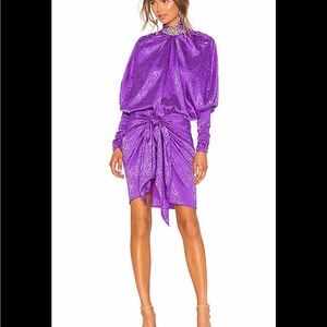 Dodo Bar Or Shimmery Purple Tie-Front Mini Dress